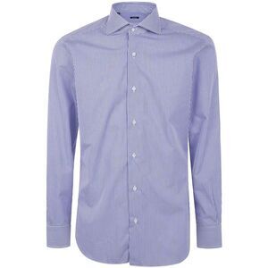 BARBA NAPOLI Men's Striped Dress Shirt Men BLUE Shirts